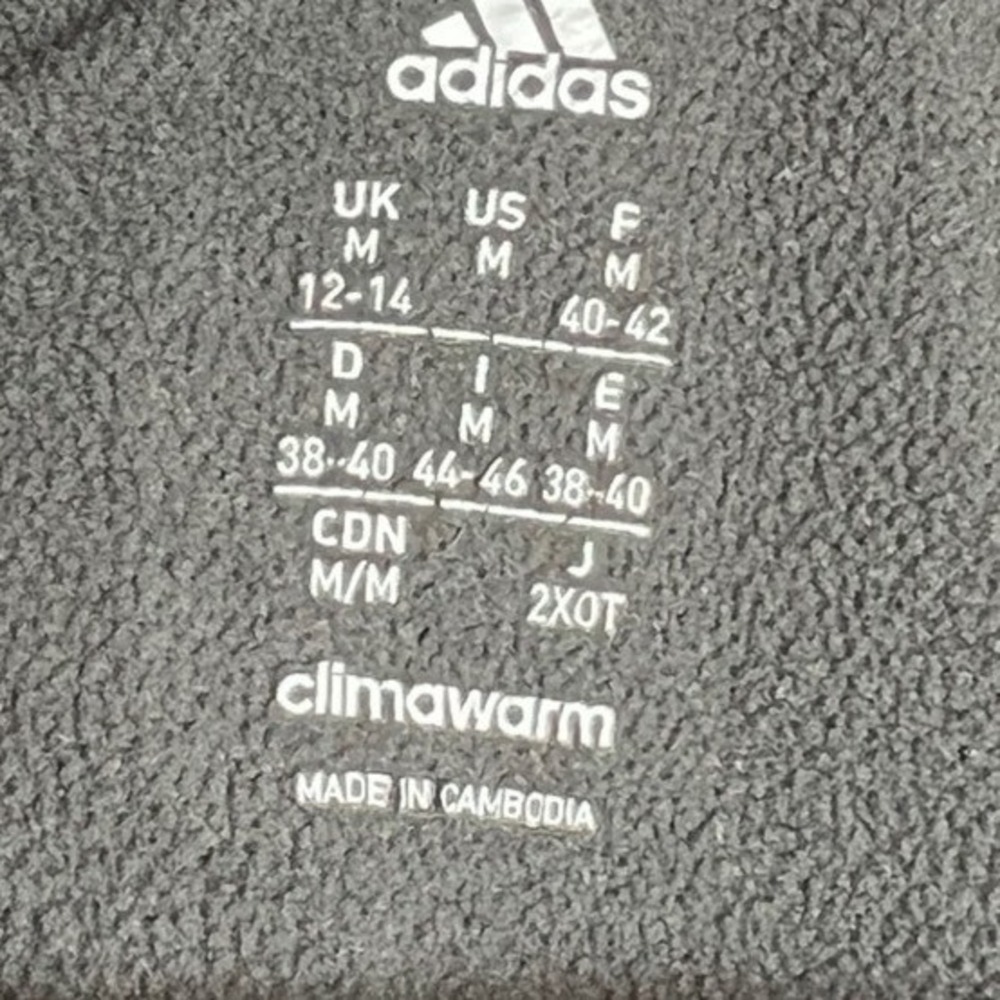 Adidas Climawarm Mens M 1/4 Zip Pullover Gray Heathered Fleece‎ Sweatshirt - Picture 8 of 9